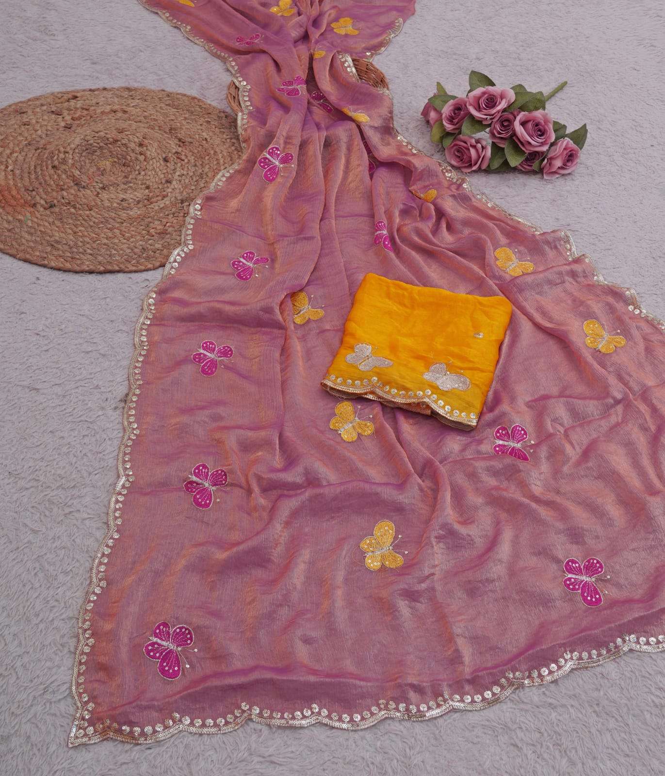  LH 32&42 FANCY SATIN CHIFFON MIX FABRIC IN SOFT REGULAR WEA...
