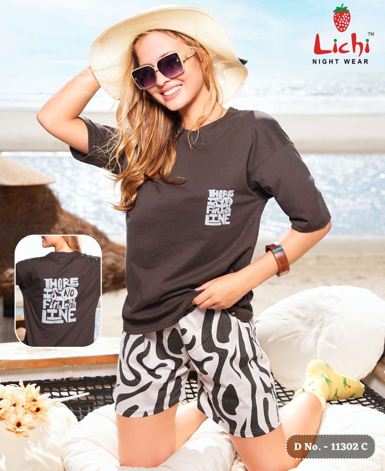 LICHI NIGHT WEAR VOL 11302 SUMMER WOMEN NIGHT TSHIRT WITH SH...