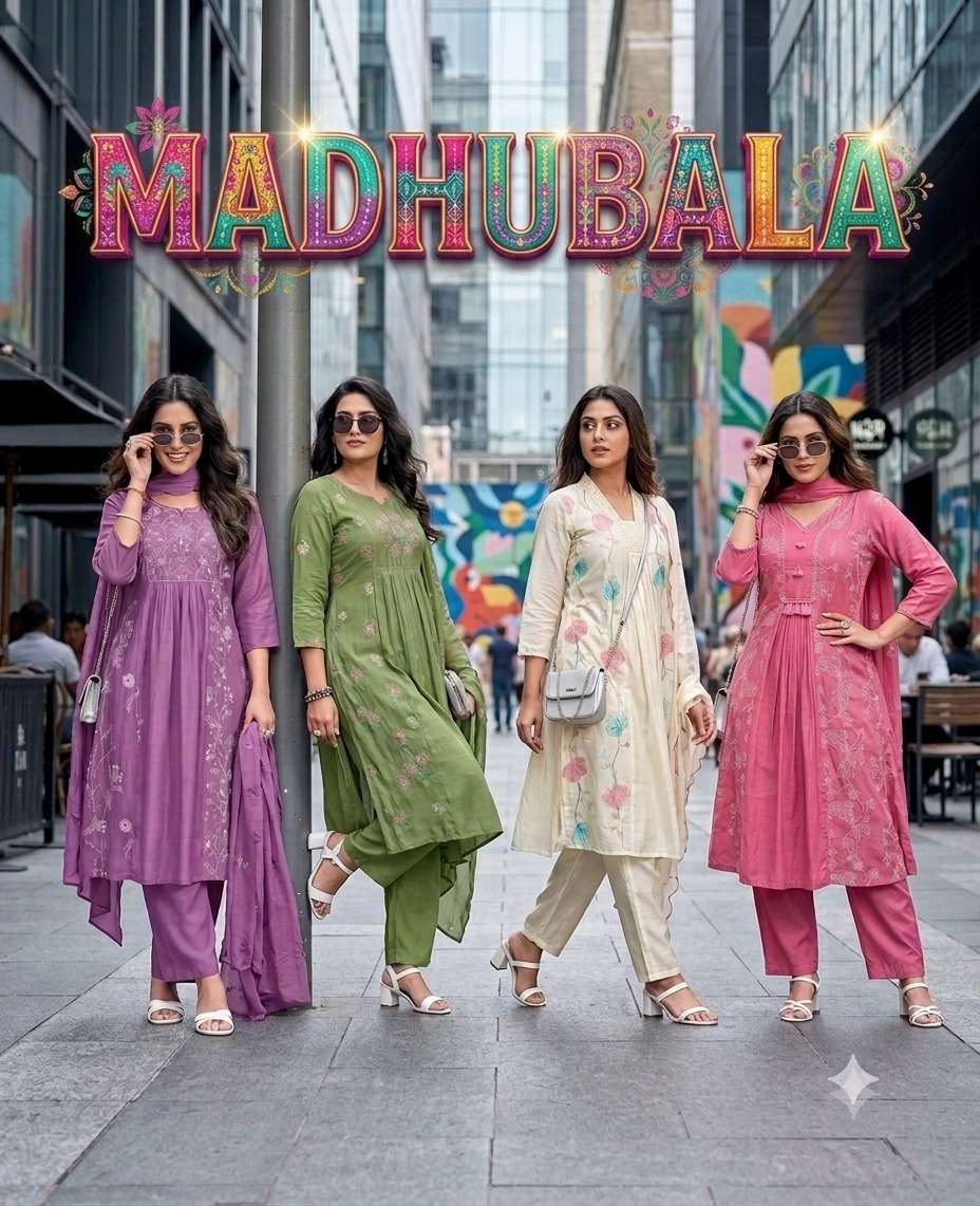 MADHUBALA ANARKALI KURTA STYLE SUIT READYMADE CATALOGUE RESE...