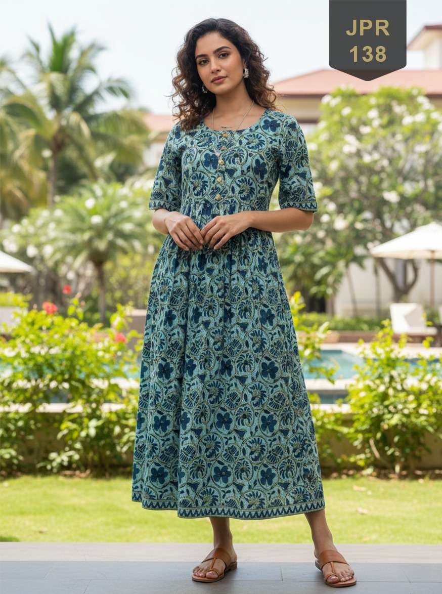 MIDI DRESS VOL 5 WESTERN COTTON PRINTED FORCK DAILY CLOTH SH...