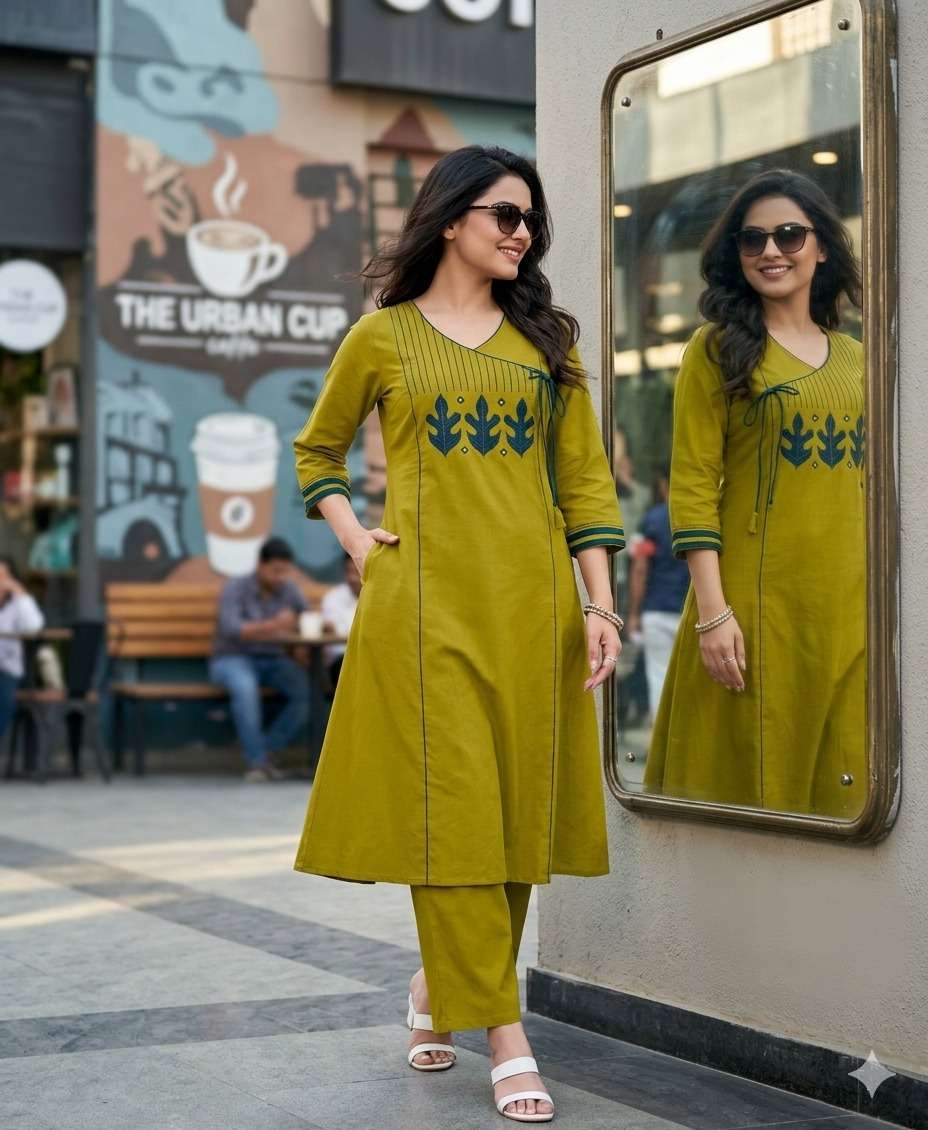 MIRROR TWO PIECE PRINCESS DRESS KURTI PALAZZO SUIT READYMADE...