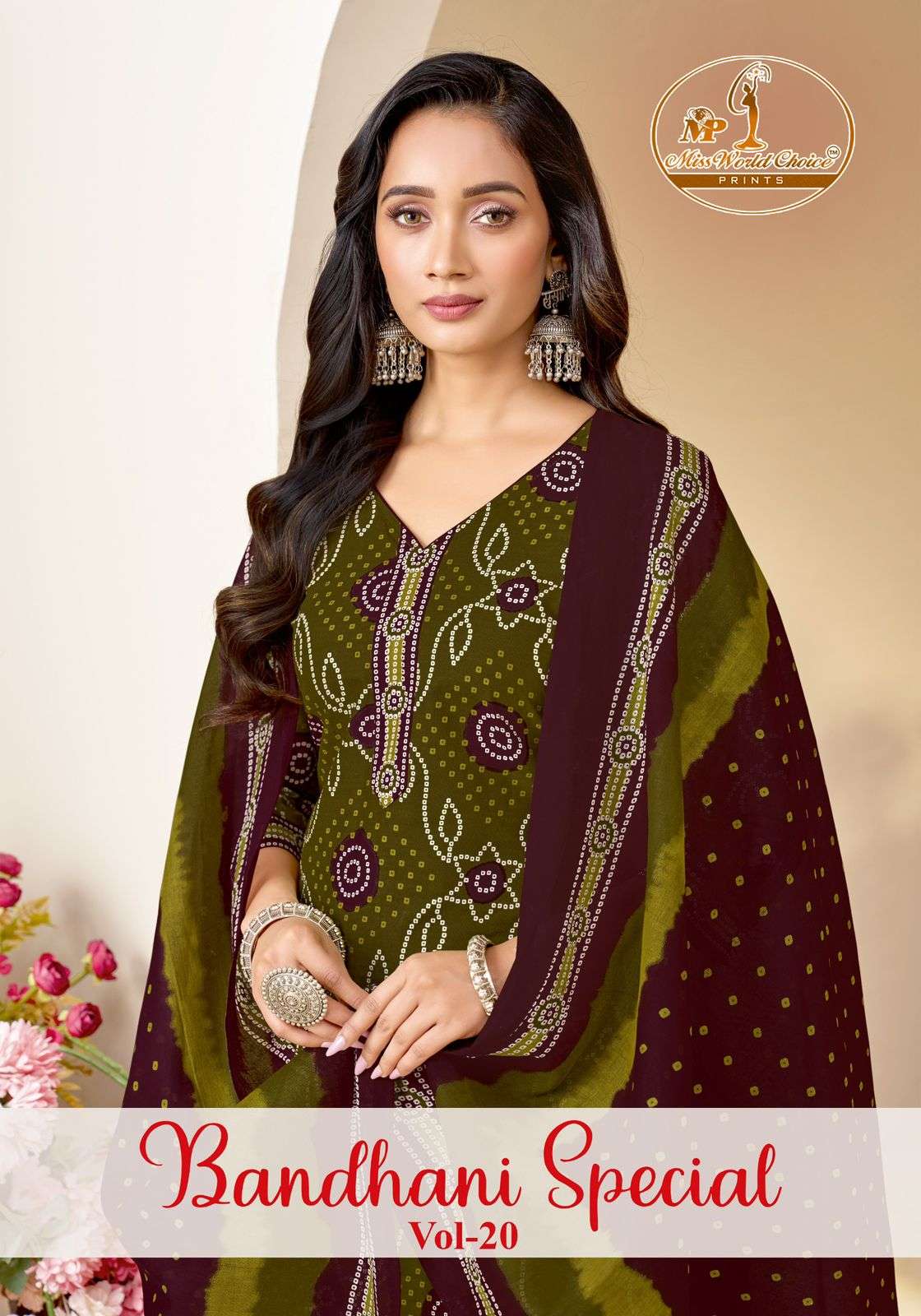 MISS WORLD BANDHANI SPECIAL VOL 20 READYMADE COTTON PRINT PA...