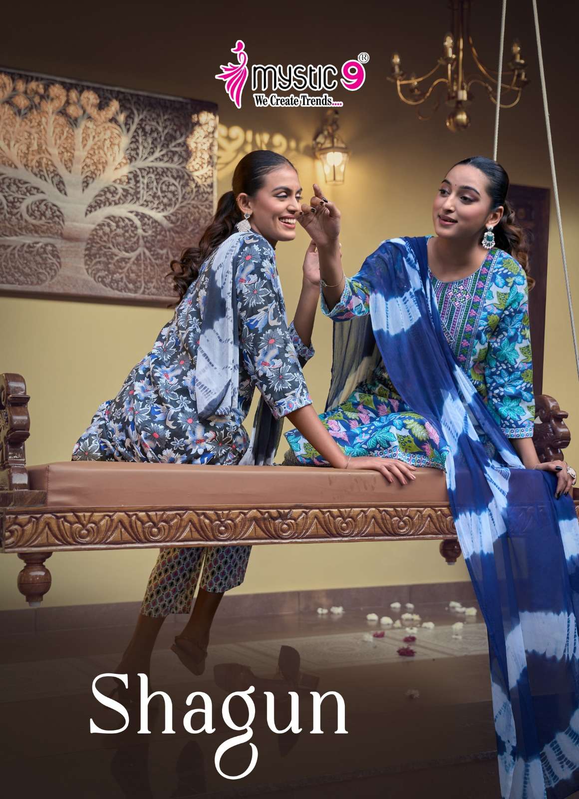 MYSTIC 9 SHAGUN RAYON CAPSULE FOIL PRINT STRAIGHT CUT SALWAR...