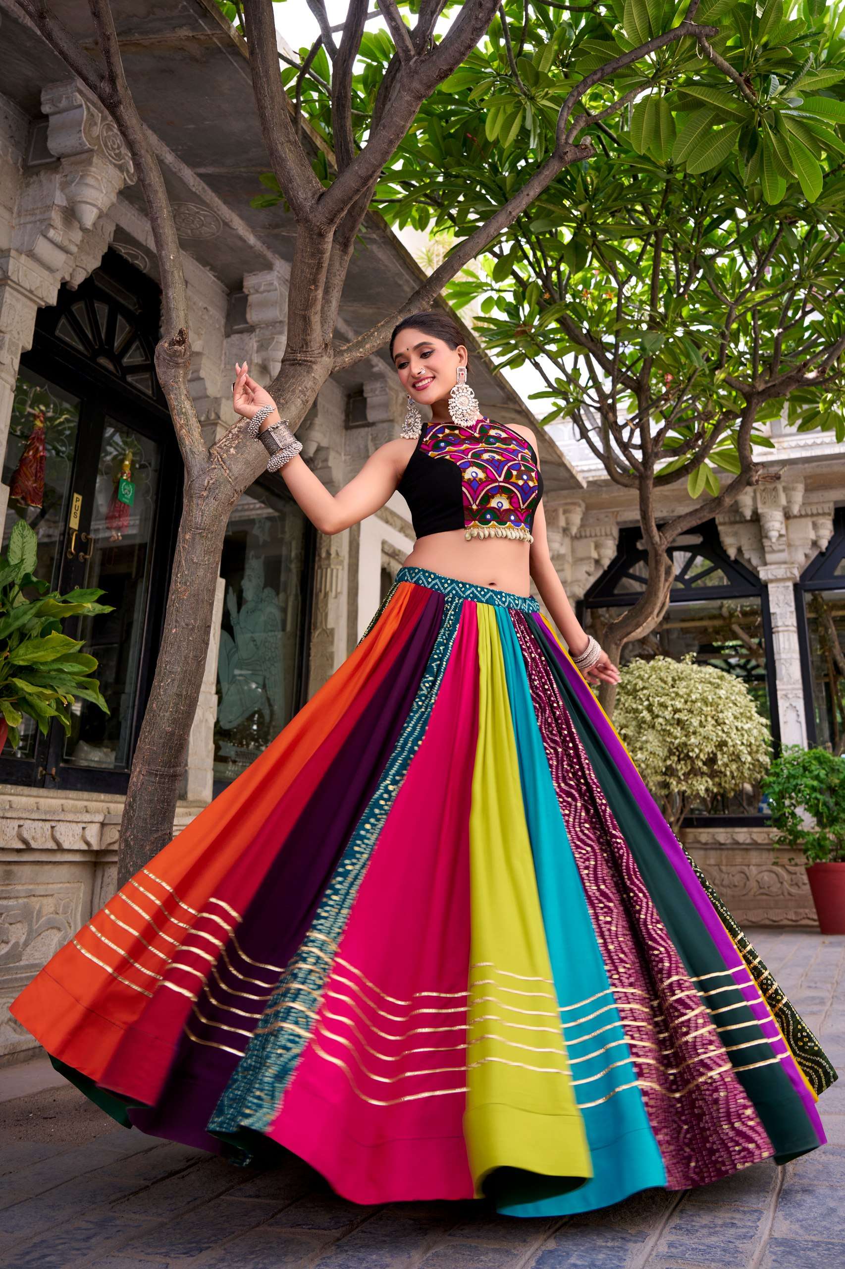 navrang Rainbow Rasiya Navratri  Pure and elegant Rayon Lehe...