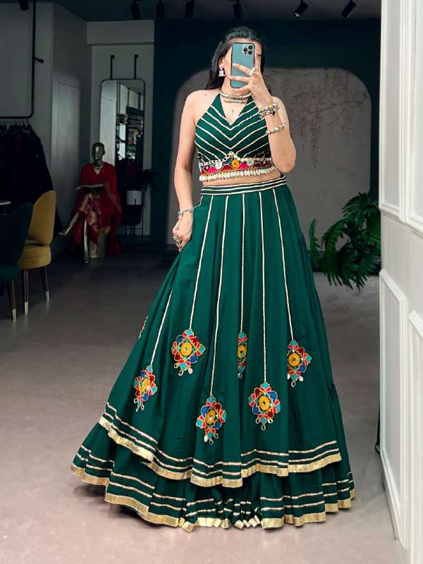  Embroidered chaniya choli Crepe fancy fabric Lightweight wi...