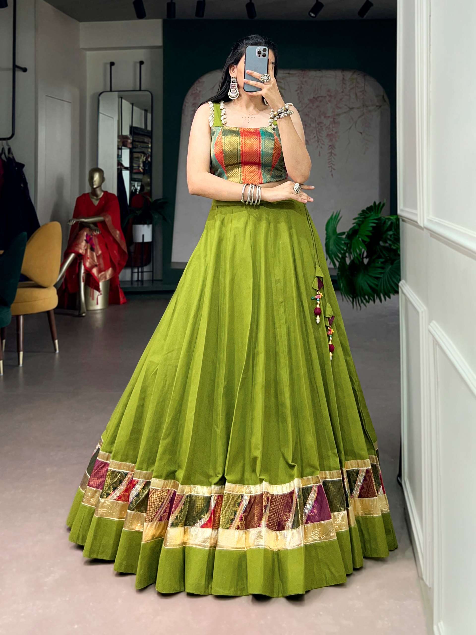 modern chaniya choli Zari Lehenga soft and beautiful Cotton ...