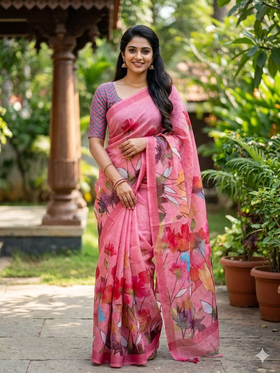 New Arrivals soft and pure Linen fancy fabric with beautiful...