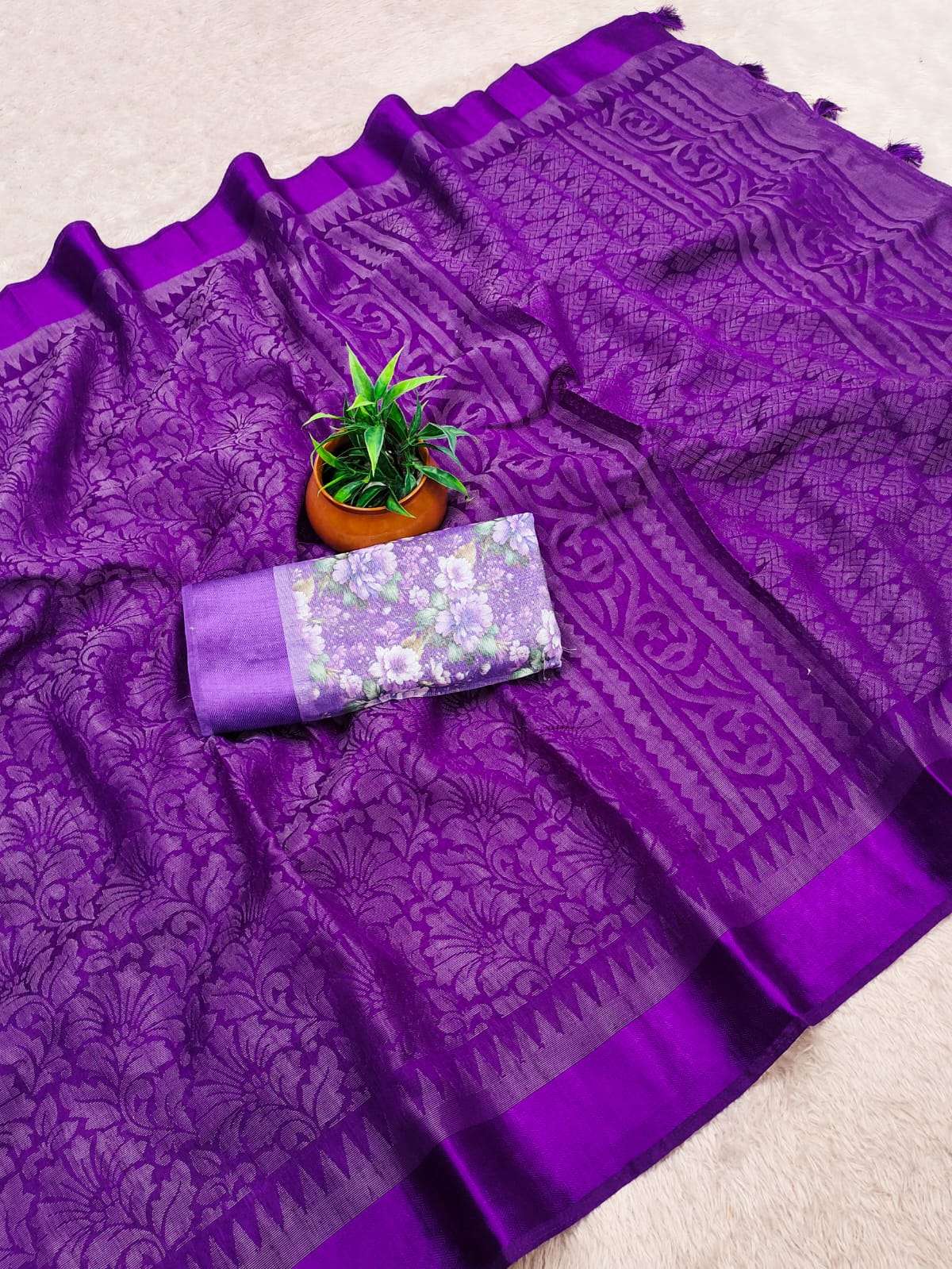 New collection Luxurious Linen Cotton Silk fabric With Brass...