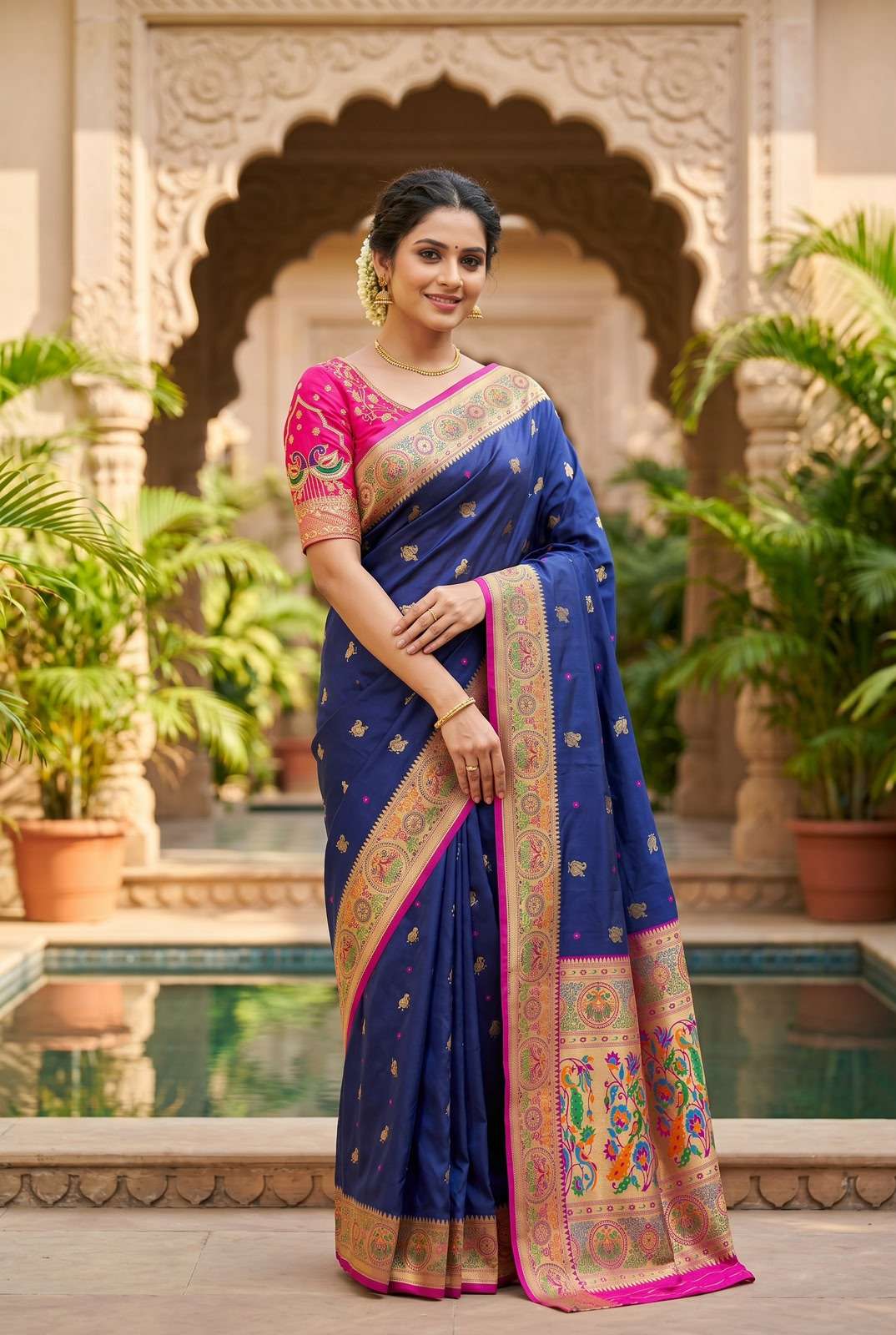  New Launch Soft Pethani silk saree with rich Meenakari Trad...