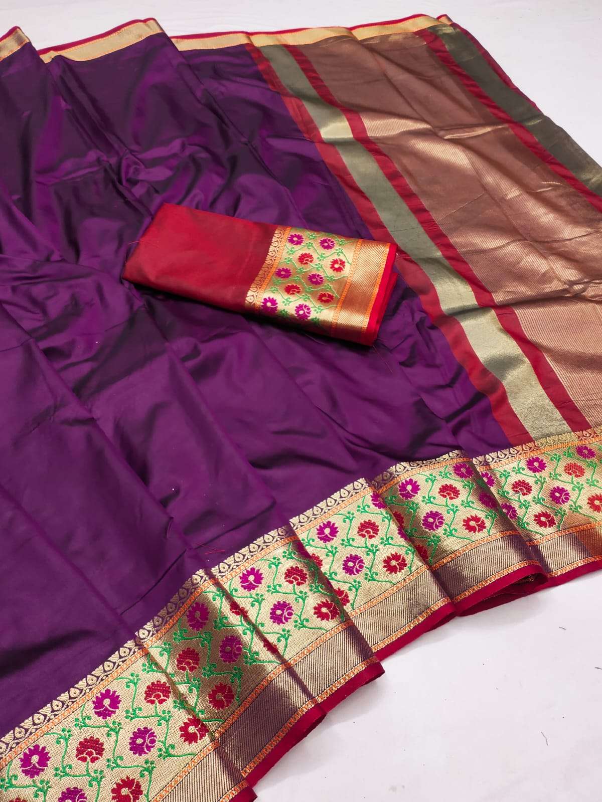 New Launched soft and pure Semi Mysore silk fancy fabric sar...