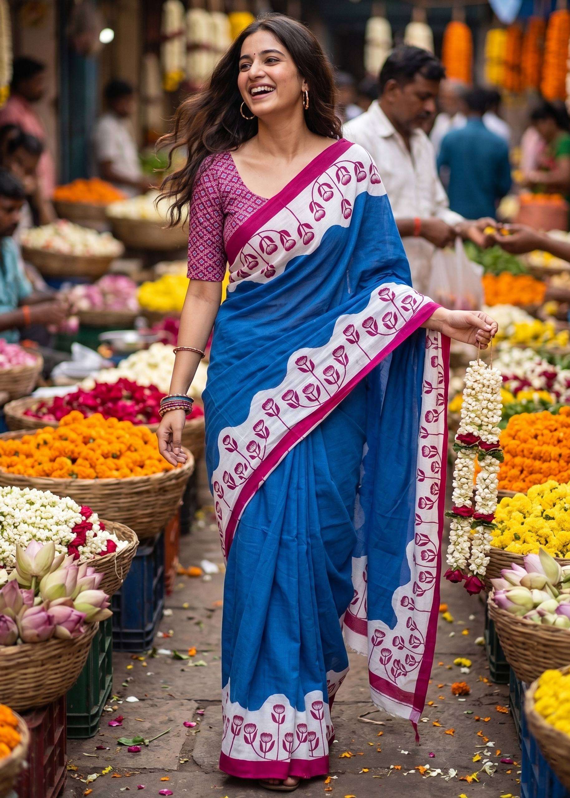  New Lunching Soft and Pure Cotton fancy saree wholesale in...