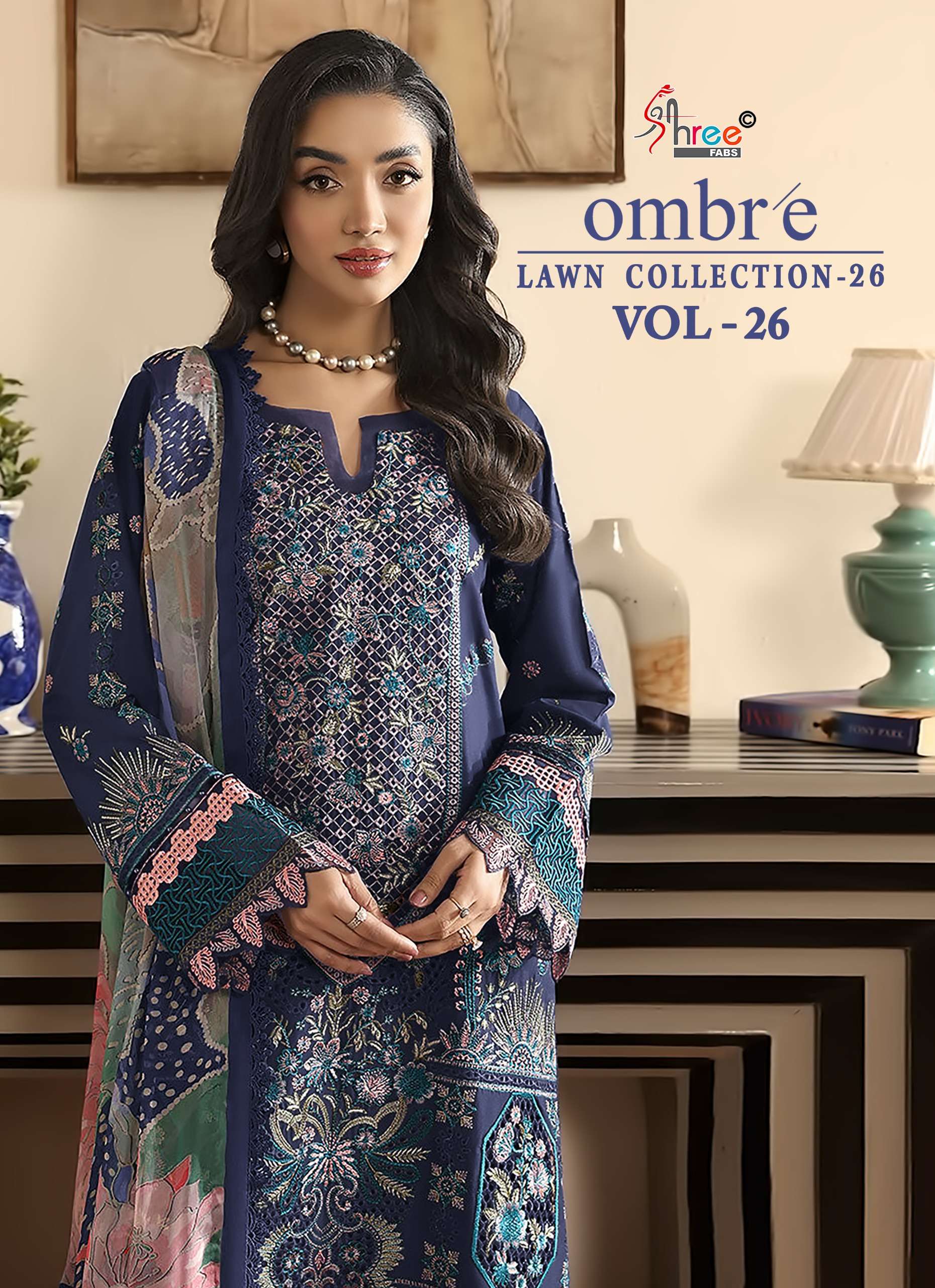 OMBRE LAWN COLLECTION VOL 26 PURE COTTON PAKISTANI DRESS COL...