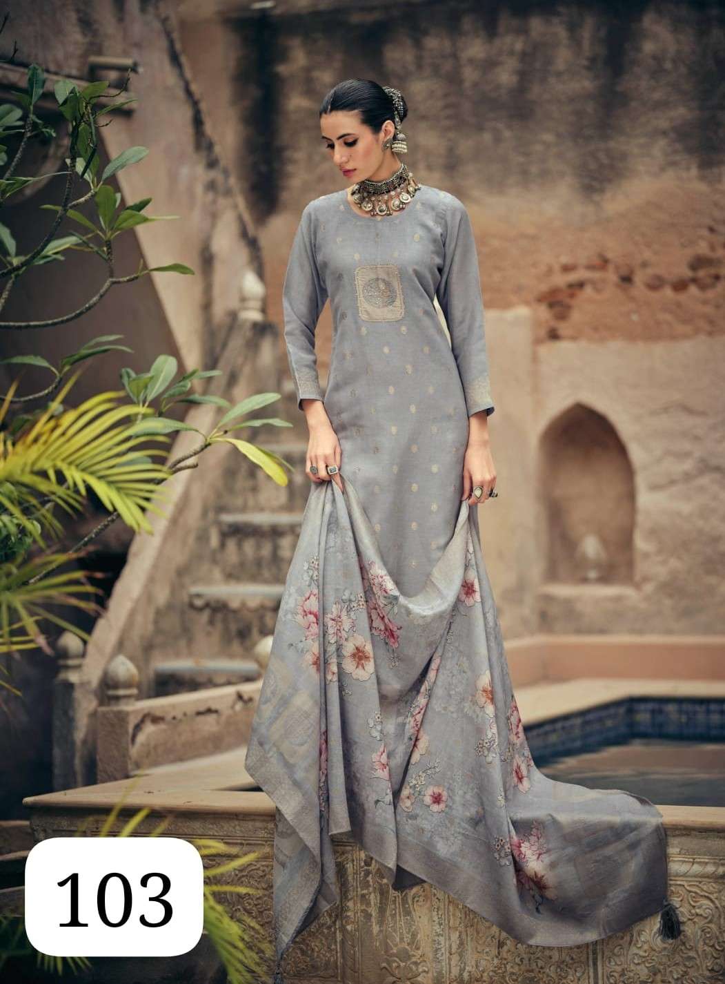 PC LARA SILK COTTON WOVEN DESIGNER PAKISTANI SUIT WEDDING WE...