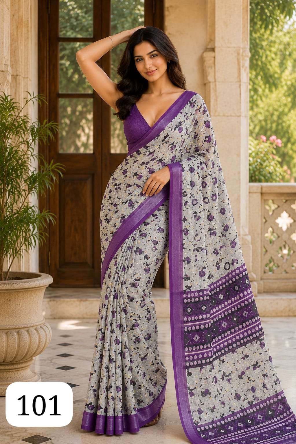  PC  VEDIKA  CLASSICAL AND ELEGANT LICHI SILK FANCY FABRIC S...