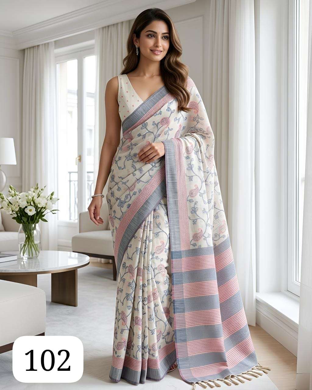 PC ZEHRA ELEGANT SUPER SOFT COTTON SILK PURE FANCY FABRIC SA...