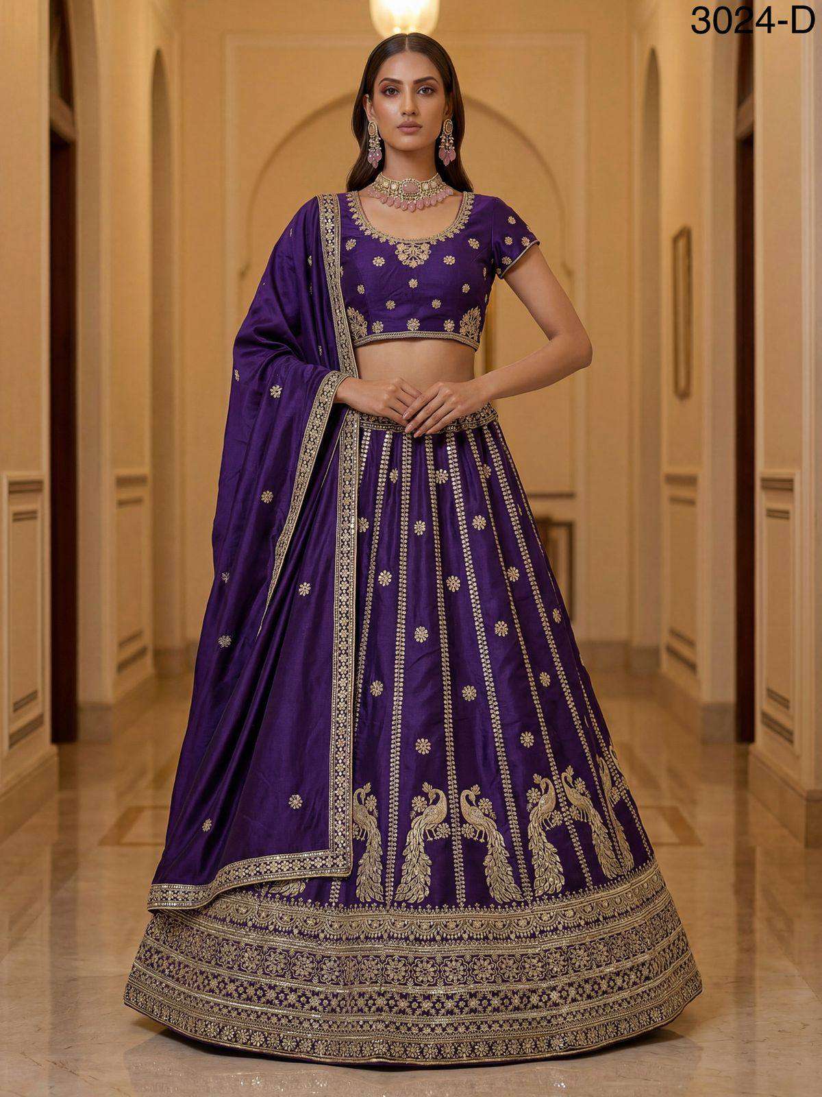 Peacock Sequins and Zari Embroidered Light weight hard Sober...