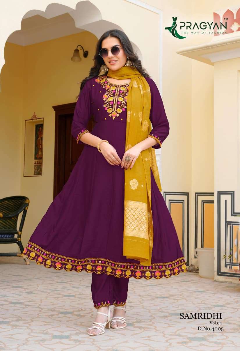 PRAGYAN SAMRIDDHI VOL 4 VICHITRA FABRIC ANARKALI SUIT FOR FU...