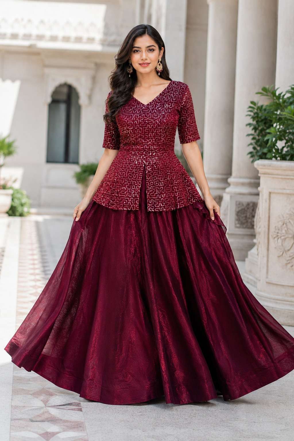 PREMIUM AND CLASSIC FANCY SATIN FABRIC READYMADE LEHENGA CHO...