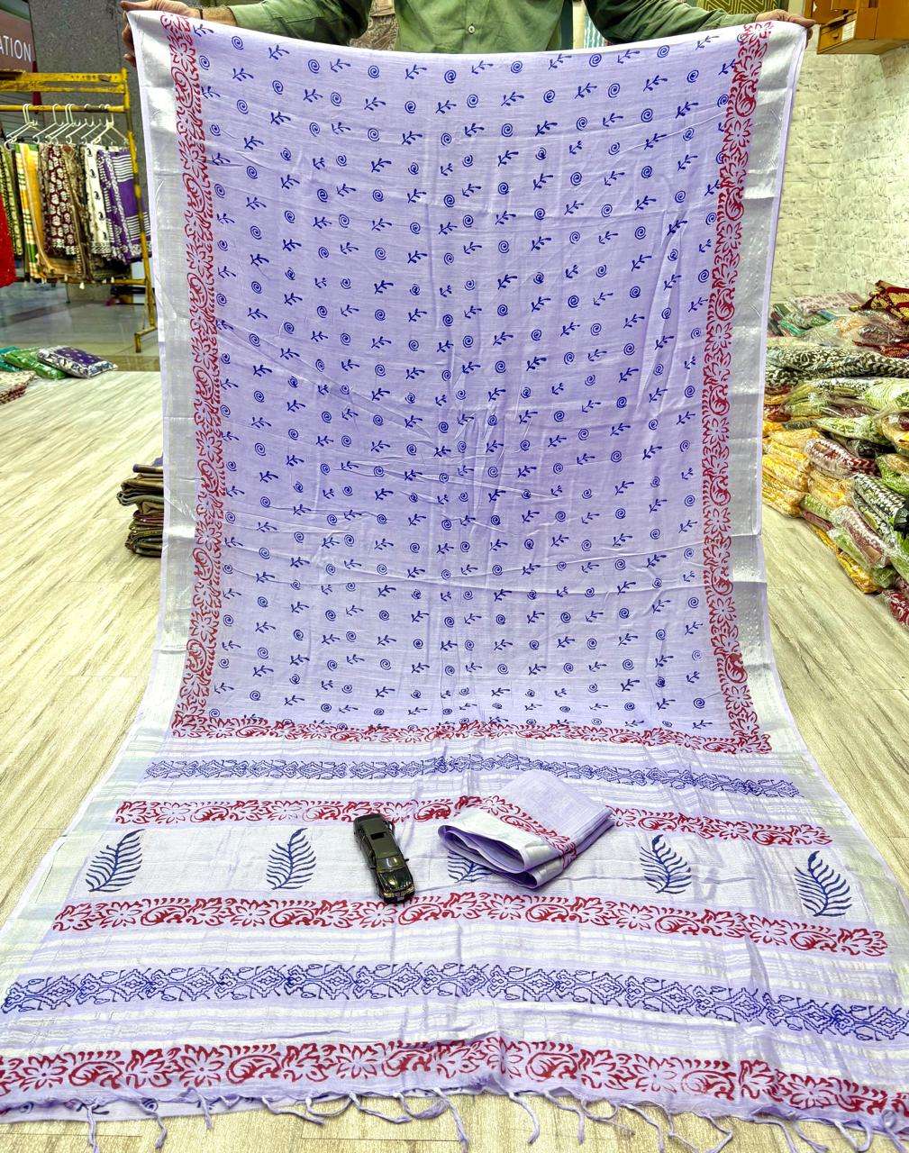 Presents Soft and Pure Bhagalpuri Linen fabric with beautifu...