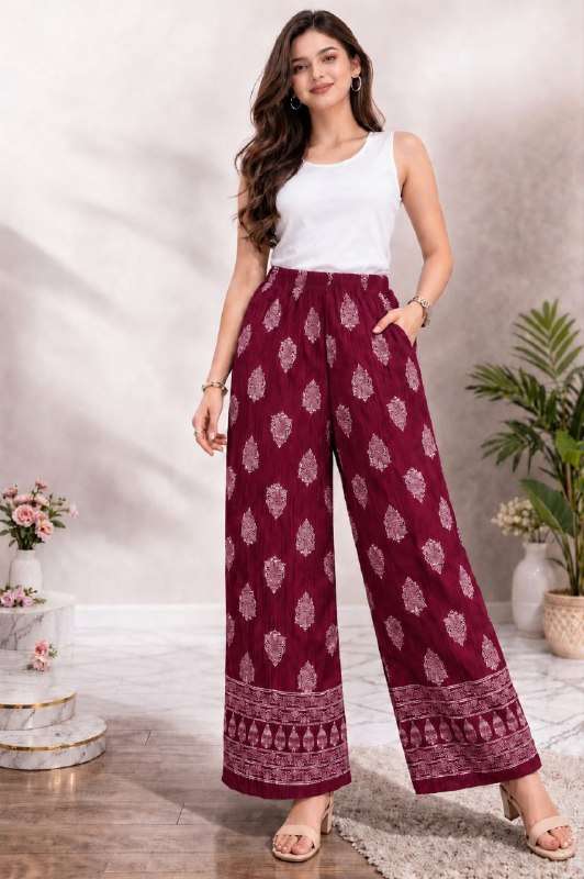 PRINTED PLEATED PALAZZO STYLE LYCRA PRINT COLLECTION DEALER ...