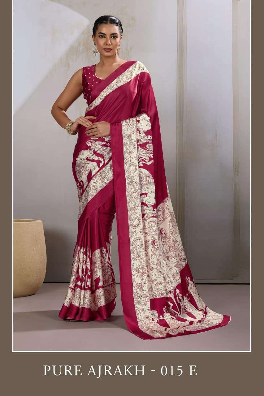 PURE AJRAKH 015 BEAUTIFUL MODAL SATIN FABRIC WITH  AJRAKH PR...