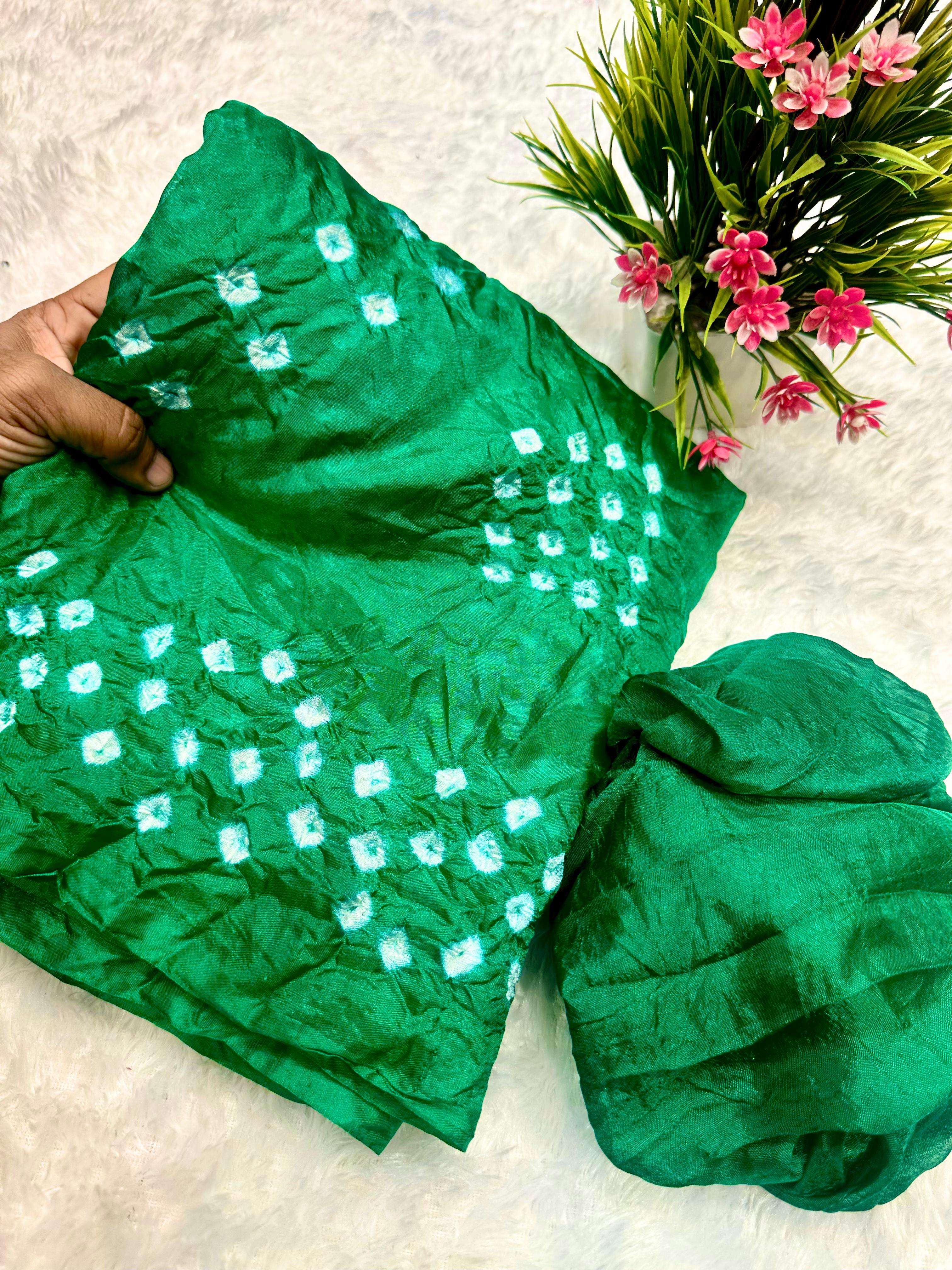 PURE AND BRIGHT COLOUR SOFT SILK FANCY FABRIC NEW BANDHANI C...