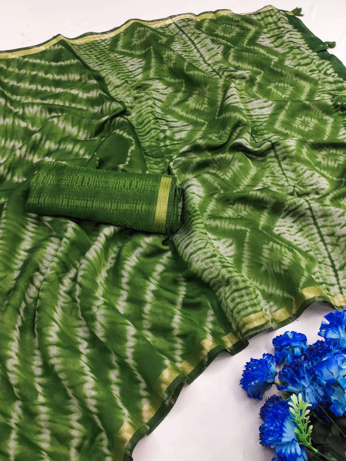  pure and Soft Malai cotton fancy fabric with Leheriya pri...