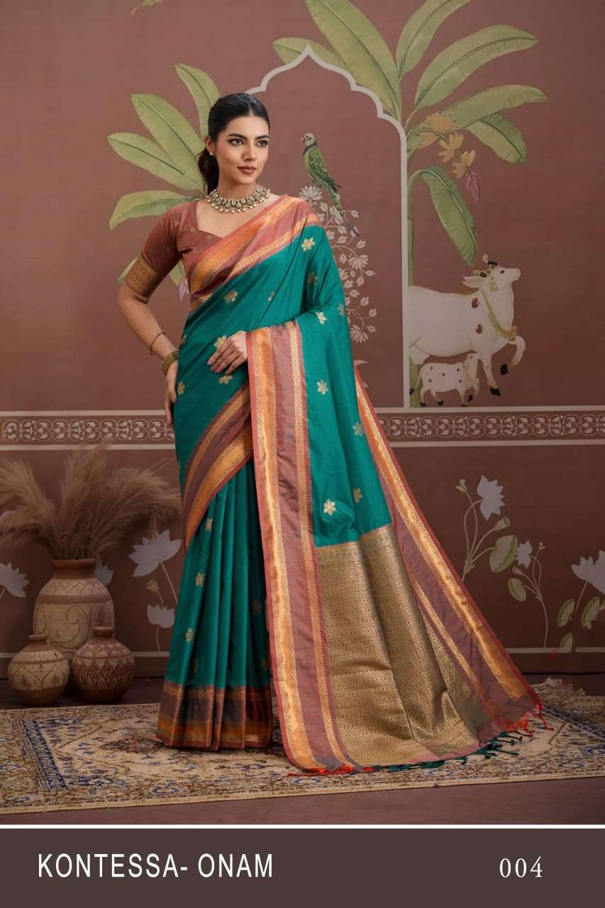   RAJTEX FABRICS KONTESSA ONAM BEAUTIFUL TUSSAR SILK FANCY F...