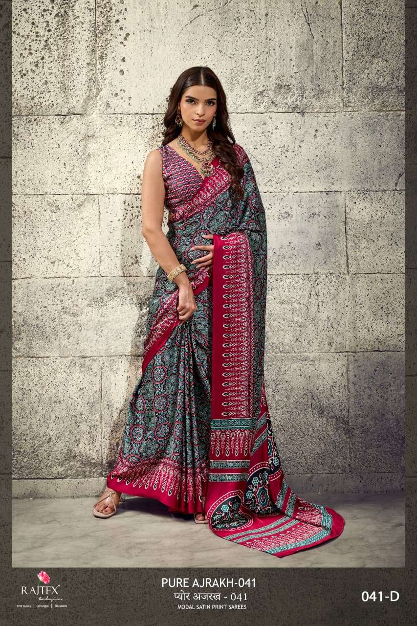  RAJTEX FABRICS PURE AJRAKH 041 FANCY AND MODAL SOFT SATIN ...