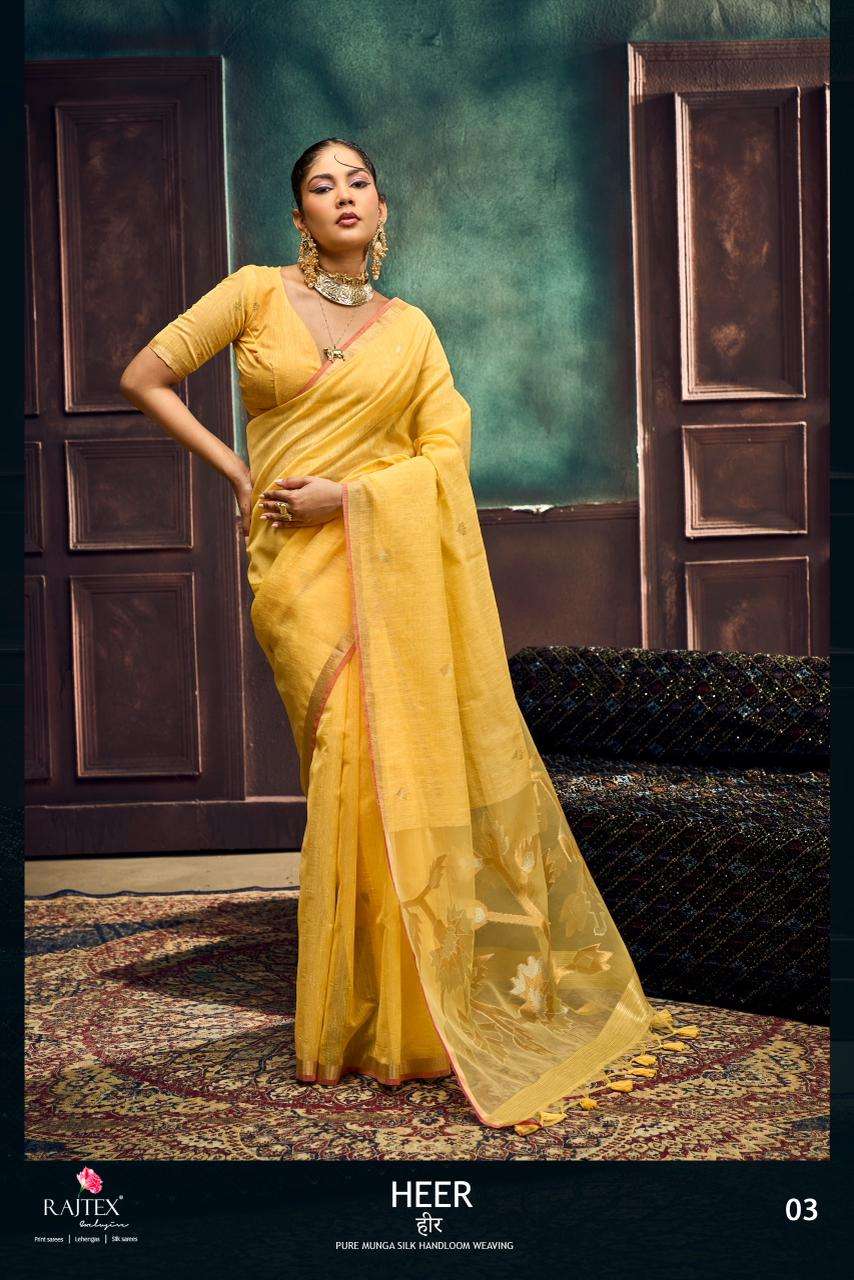 Rajtex Heer 01 TO 06 Pure and soft Munga Silk Handloom Weavi...
