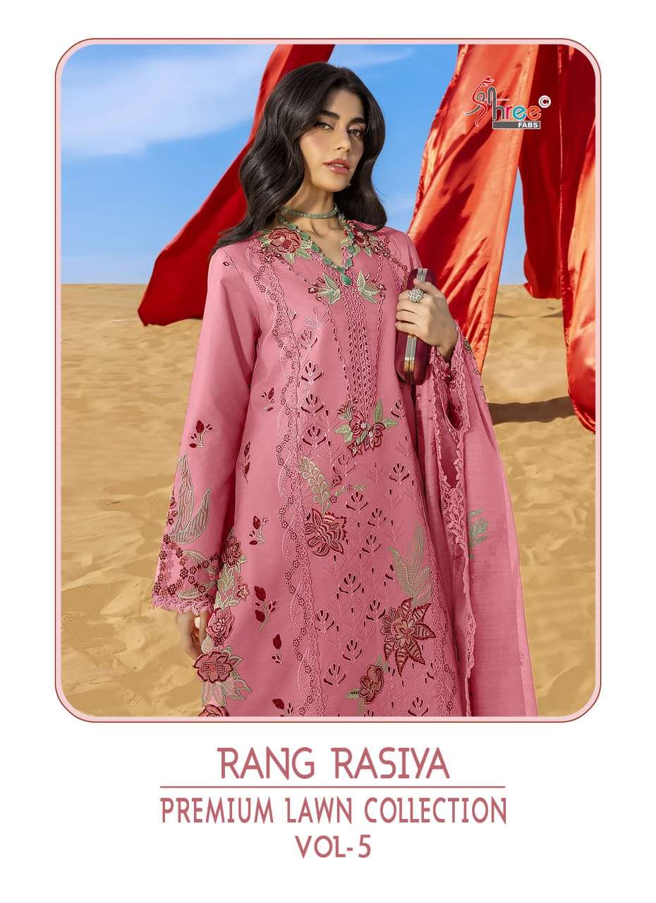 RANG RASIYA PREMIUM LAWN COLLECTION VOL 5 COTTON LAWN WITH H...