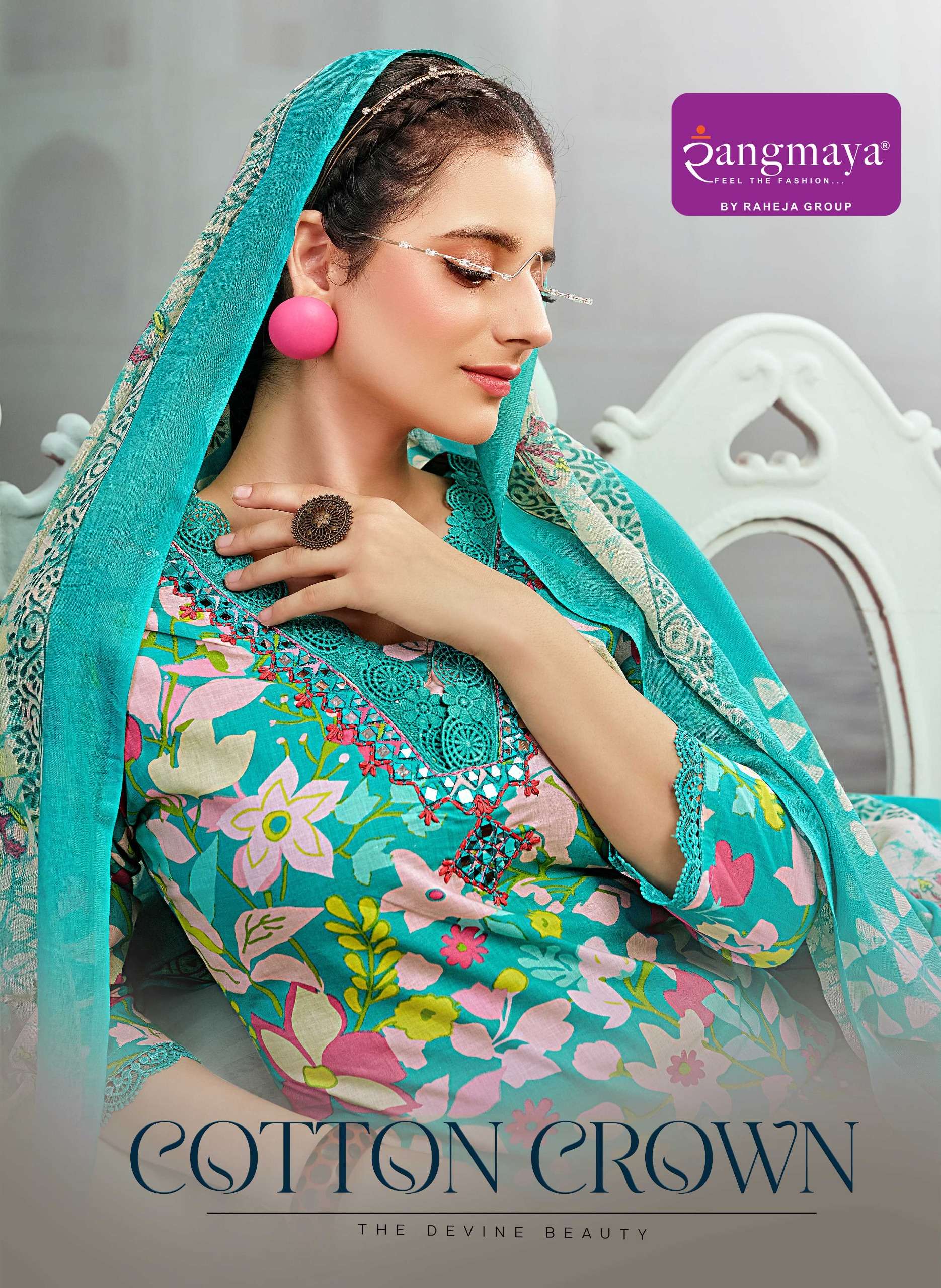 RANGMAYA COTTON CROWN BOUTIQUE COTTON KURTI WITH PANT DUPATT...