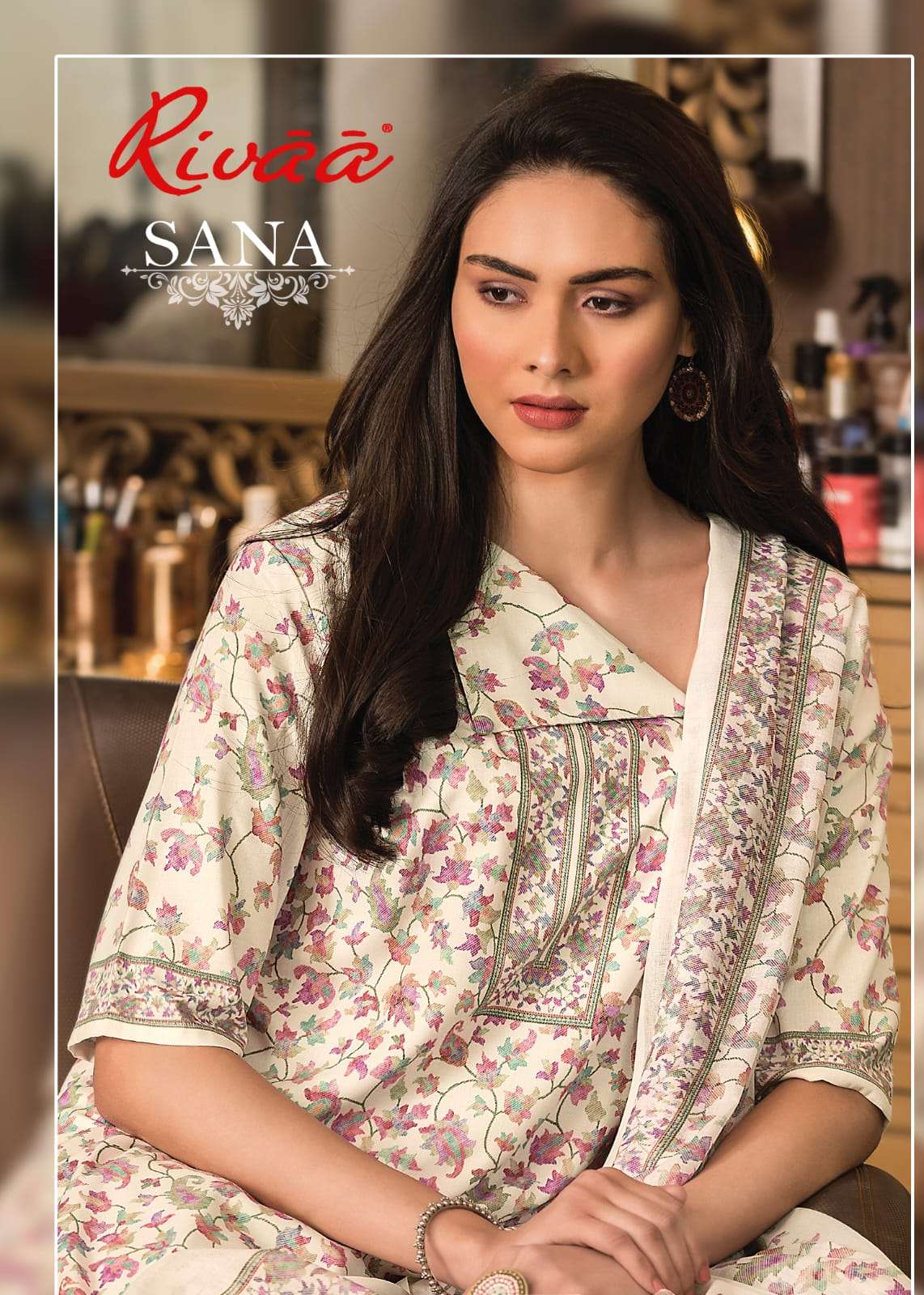 RIVAA SANA EXCLUISVE COTTON FLORAL PRINT WHITE SUIT CATALOGE...