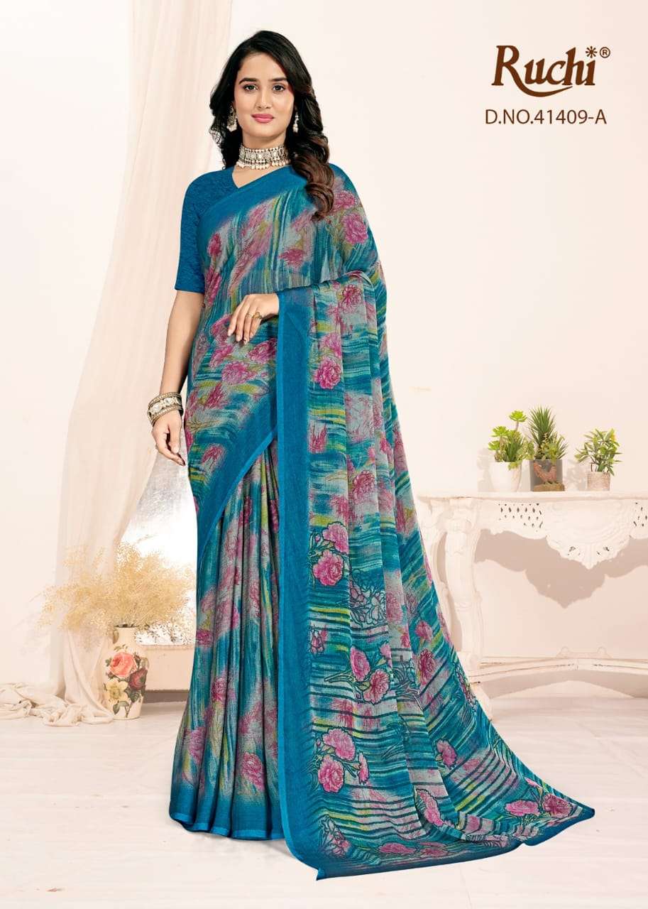 Ruchi Saree Kajal  Chiffon saree Chiffon fancy fabric sare...