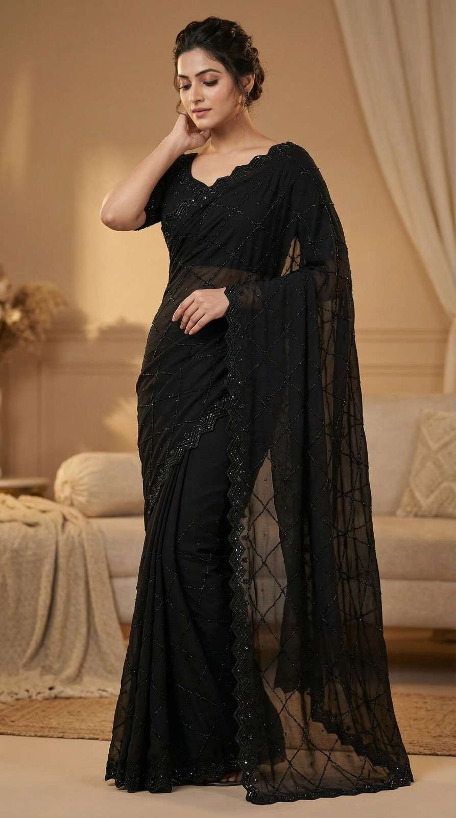 Samrudhi Pure Fox Geogate With Beautiful Original Black Beed...
