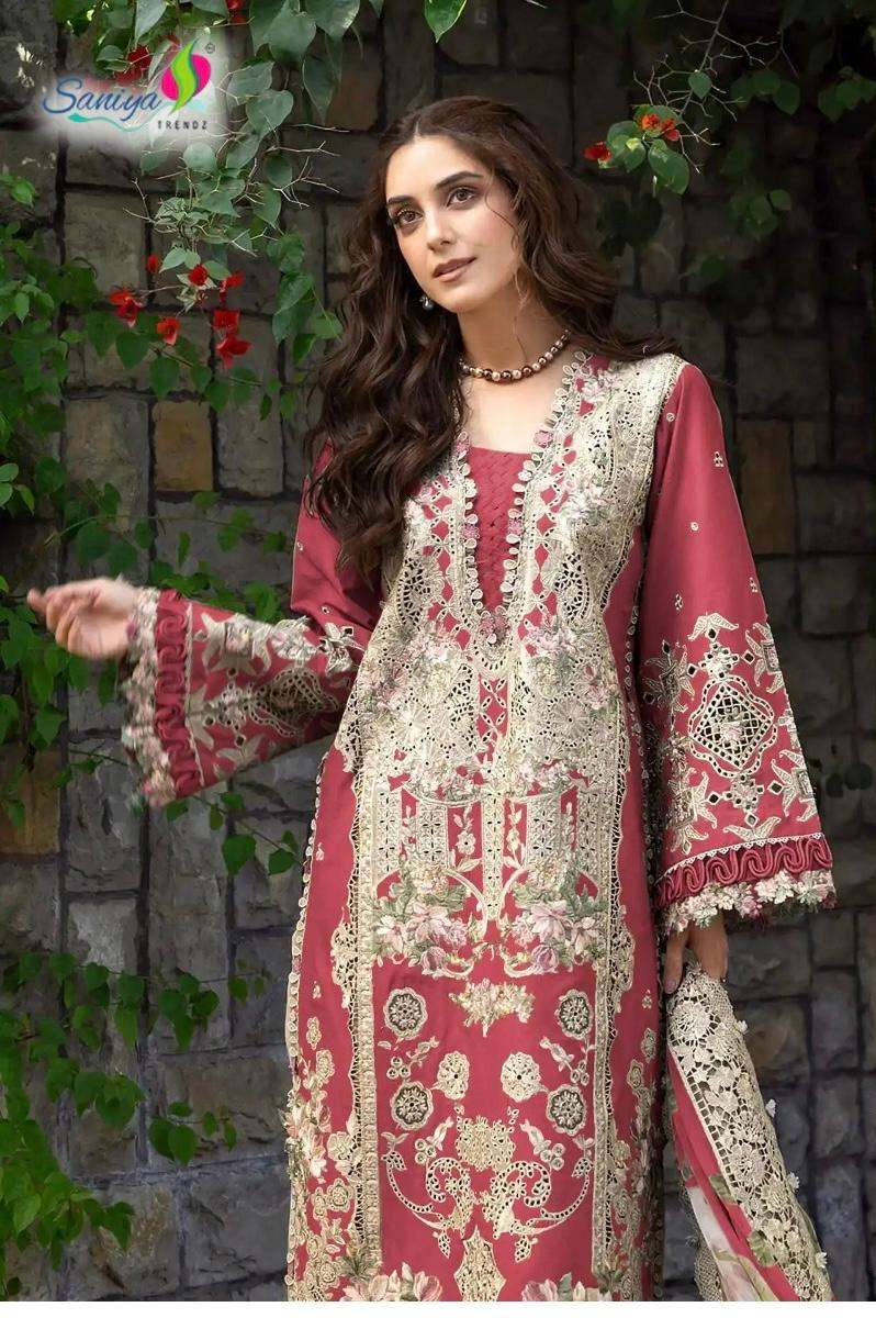 SANIYA TRENDZ 1694 COTTON WITH CHIKANKARI WORK PAKISTANI SUI...