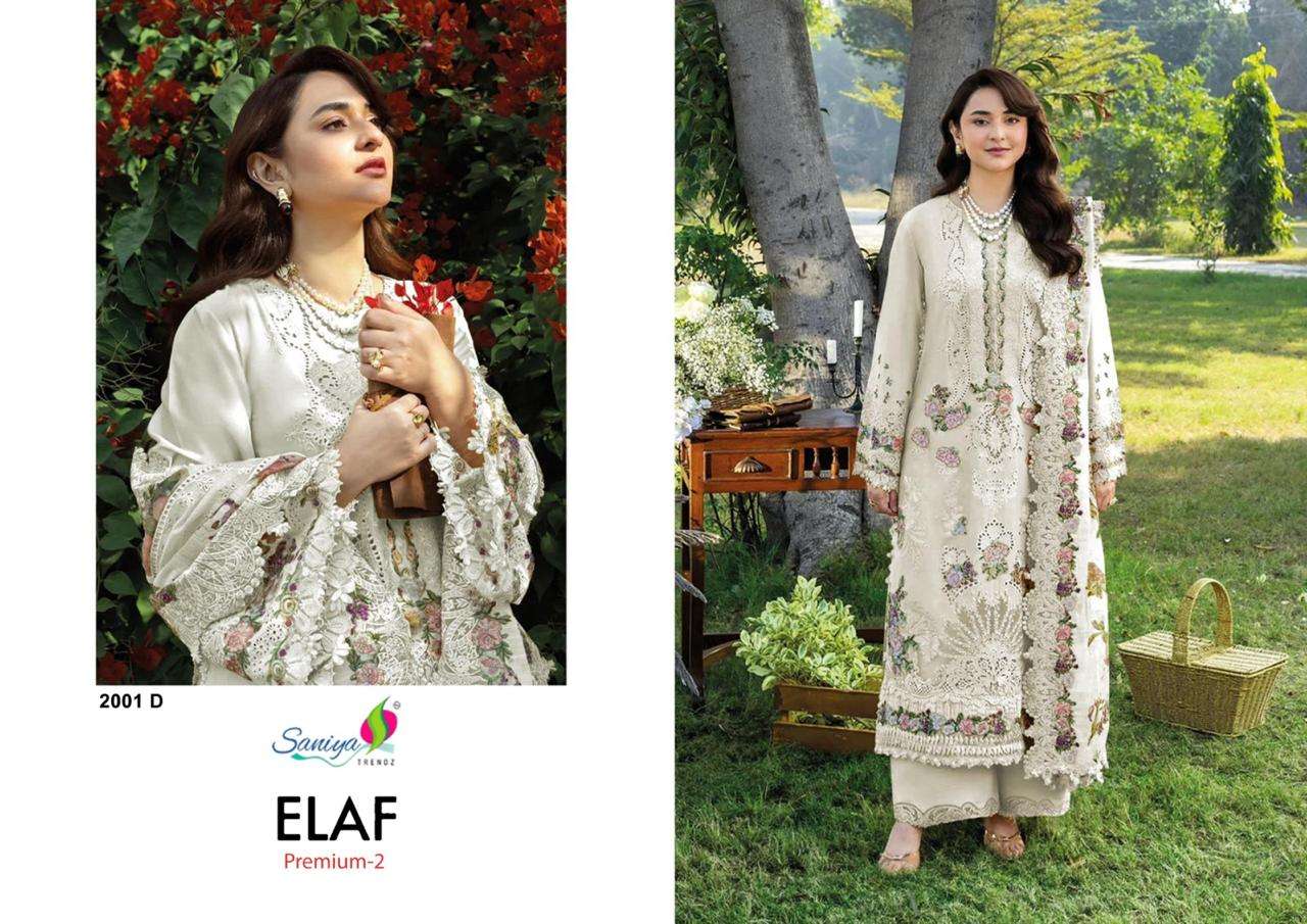 SANIYA TRENDZ ELAF PREMIUM 2NX COTTON WITH CHIKANKARI WORK P...