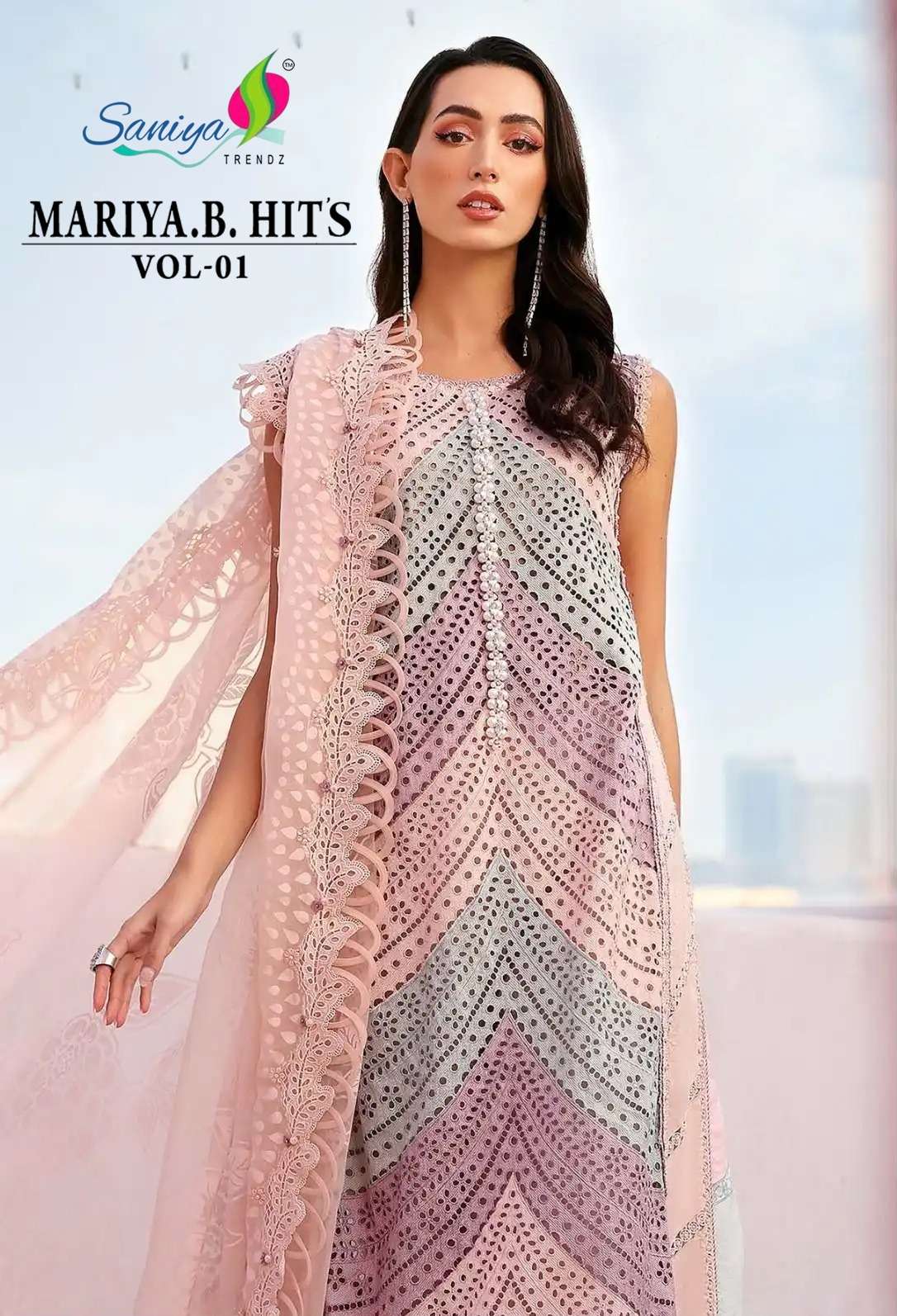SANIYA TRENDZ MARIA B HITS VOL 41 1001 & 1002 COTTON WITH CH...