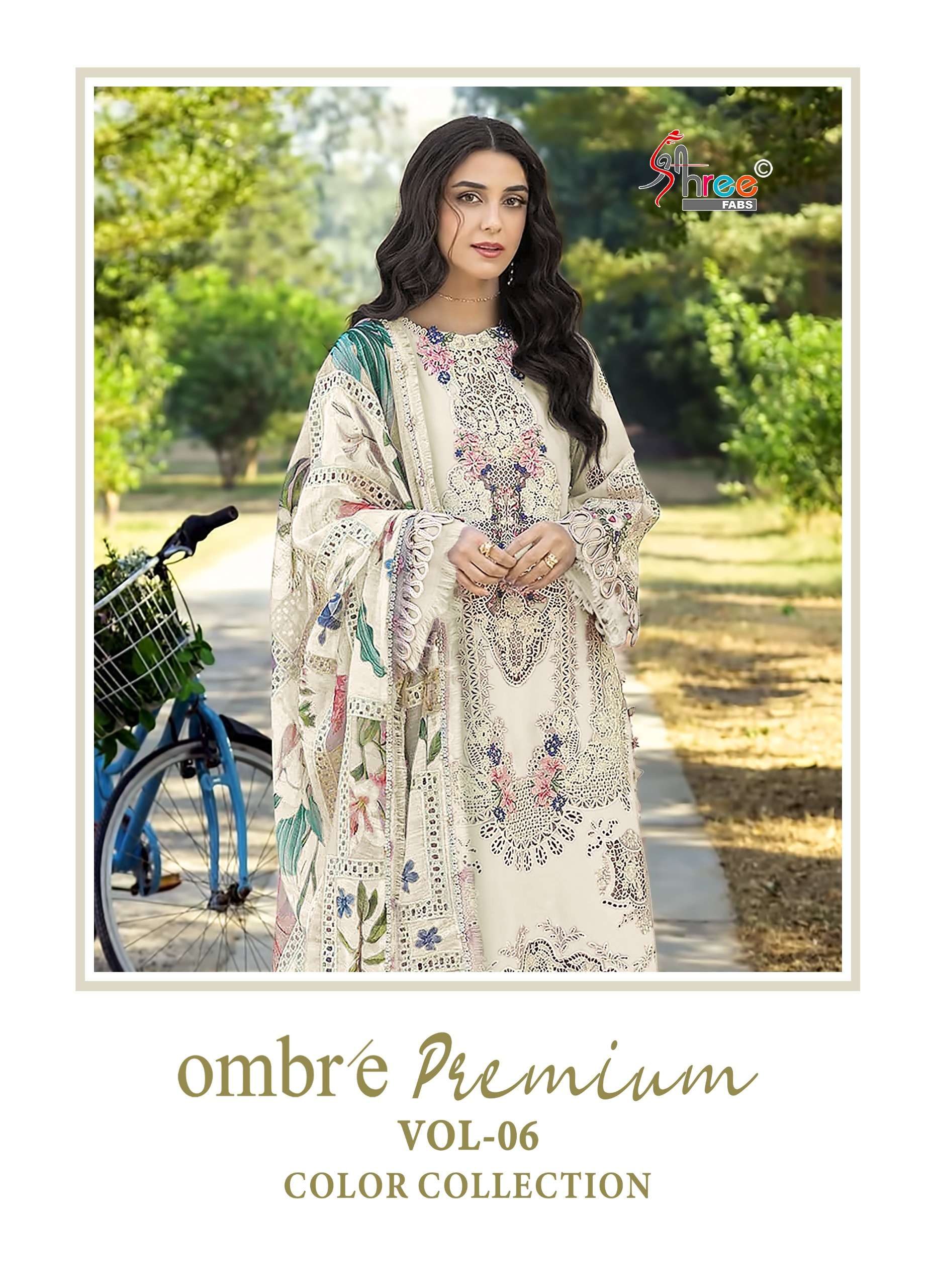 SHREE FAB OMBRE PREMIUM VOL 6 4195 COTTON HEAVY WORK PAKISTA...