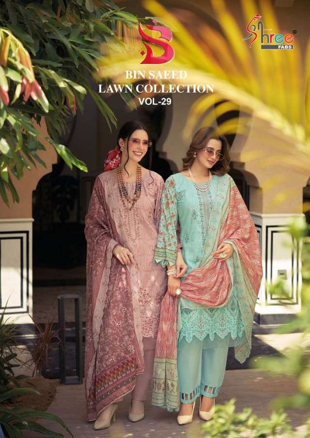 SHREE FABS BIN SAEED LAWN COLLECTION VOL 29 LAWN COTTON PRIN...