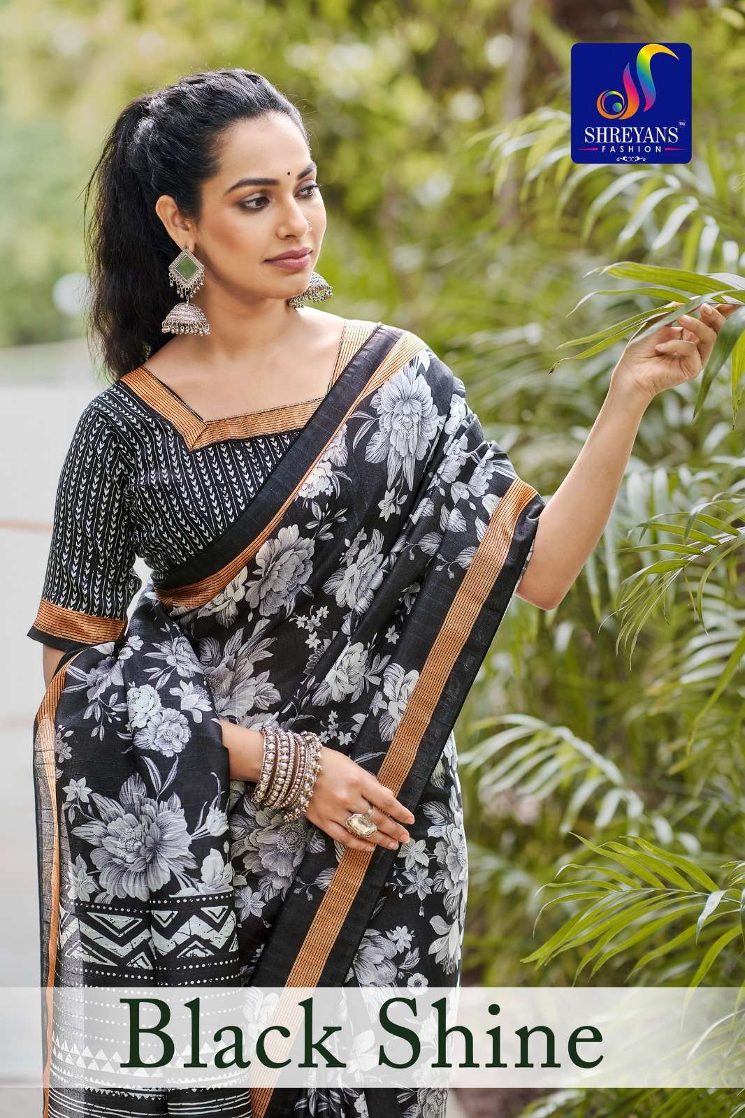 shreyans Black shine Pure and soft beautiful linen tiusse si...