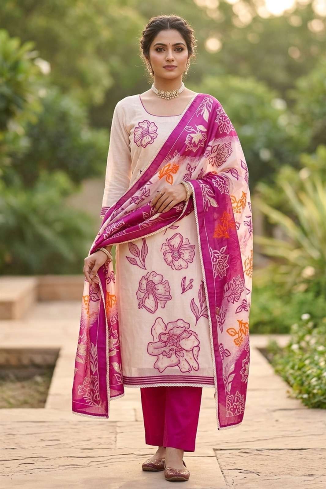 SM PURE BANARASI WITH HANDWORK 3 PIECE COLLECTION LADIES RES...