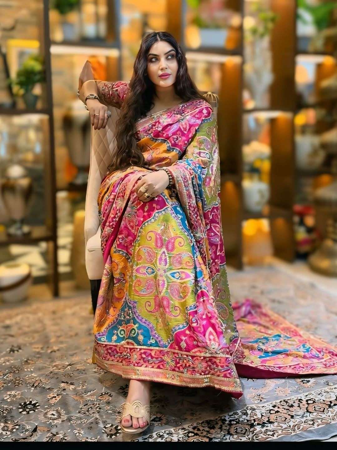 Soft and pure Chinnon fancy fabric with beautiful and classi...