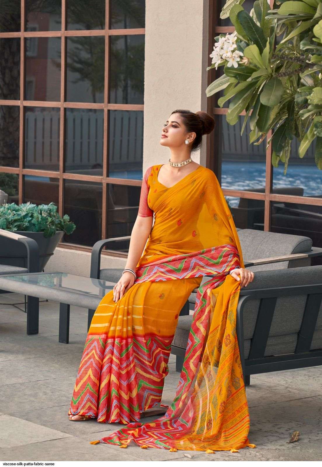 soft and pure Georgette viscose fabric saree wholesale in s...