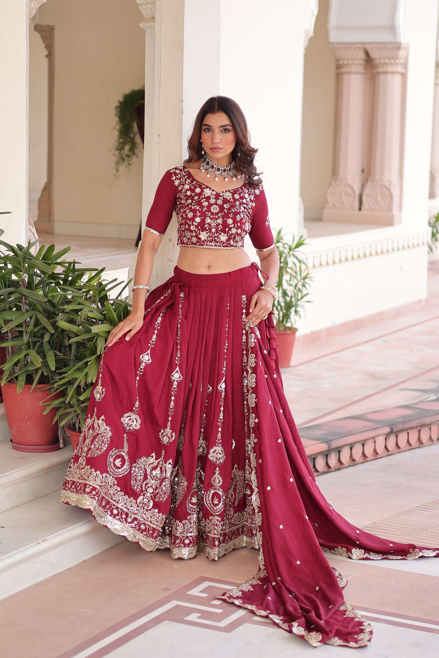  SOFT AND RED COLOUR VICHITRA SILK FANCY AND CLASSIC BEAUTIF...