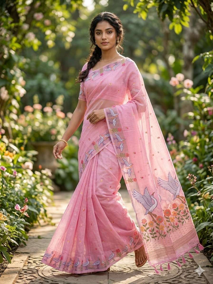  SOFT LILAN SLAB ATTRACTIVE CHARMFULL FANCY FABRIC SAREE WHO...