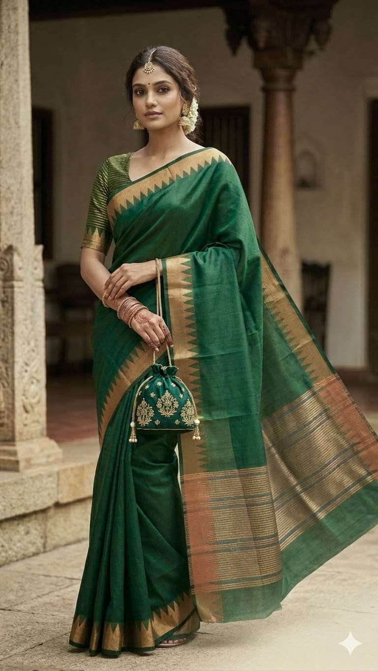 soft Tusser silk fancy and pure fabric saree Wholesale in su...