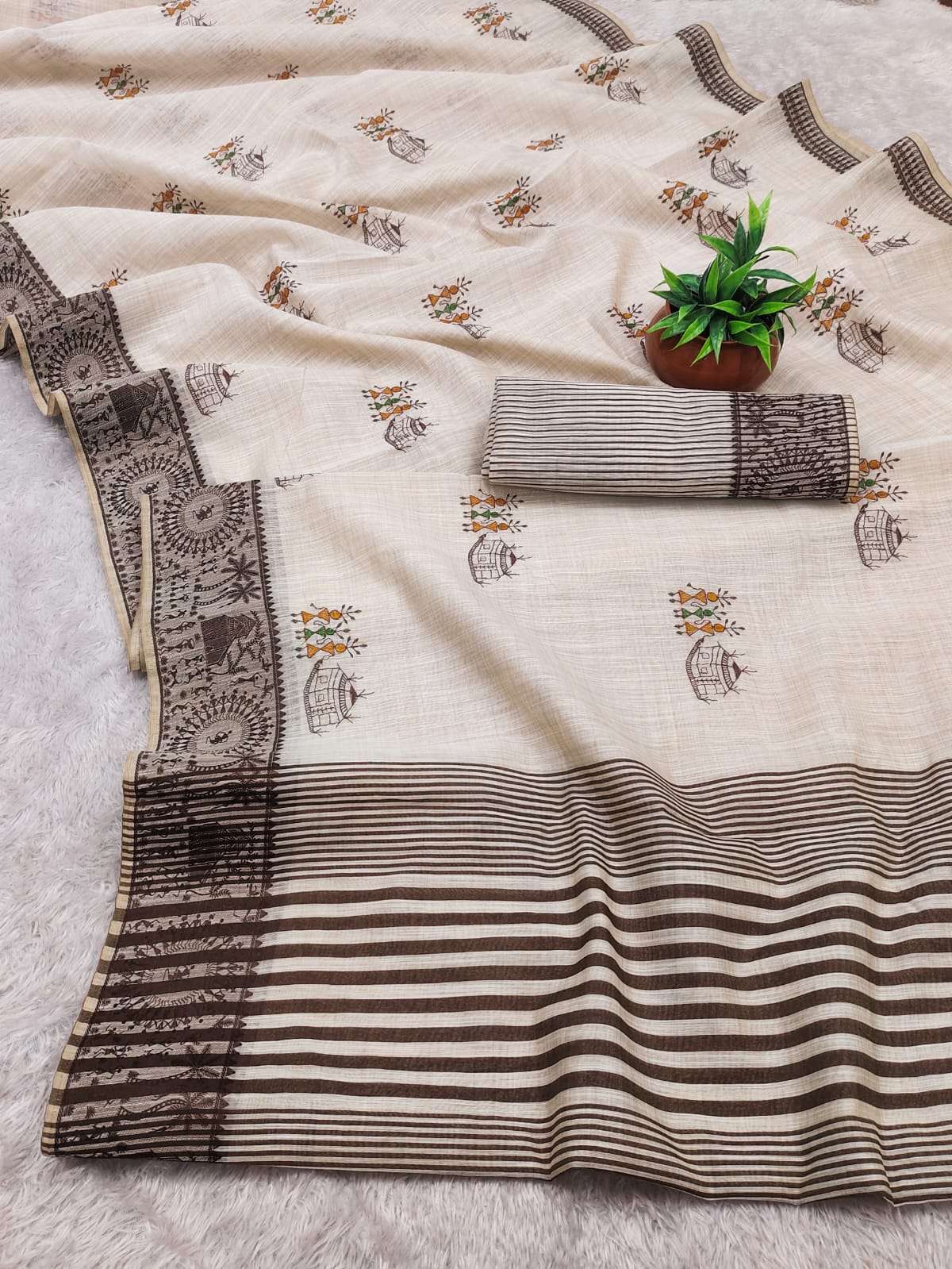 Special Festival wear Exclusive and Soft Chiku multi colour ...