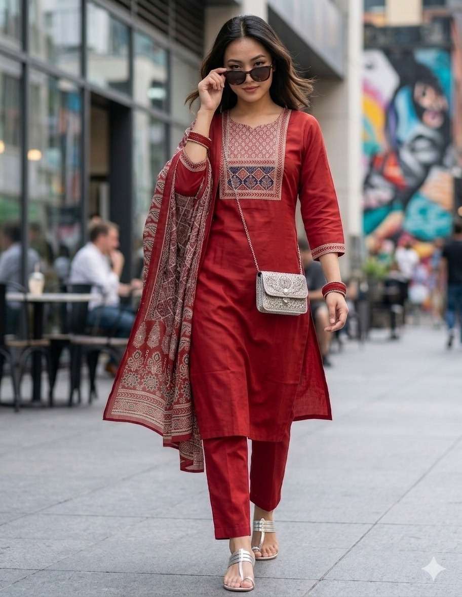 STYLE VOL 14 COTTON DHABU WITH HANDWORK SALWAR SUIT AT WHOLE...