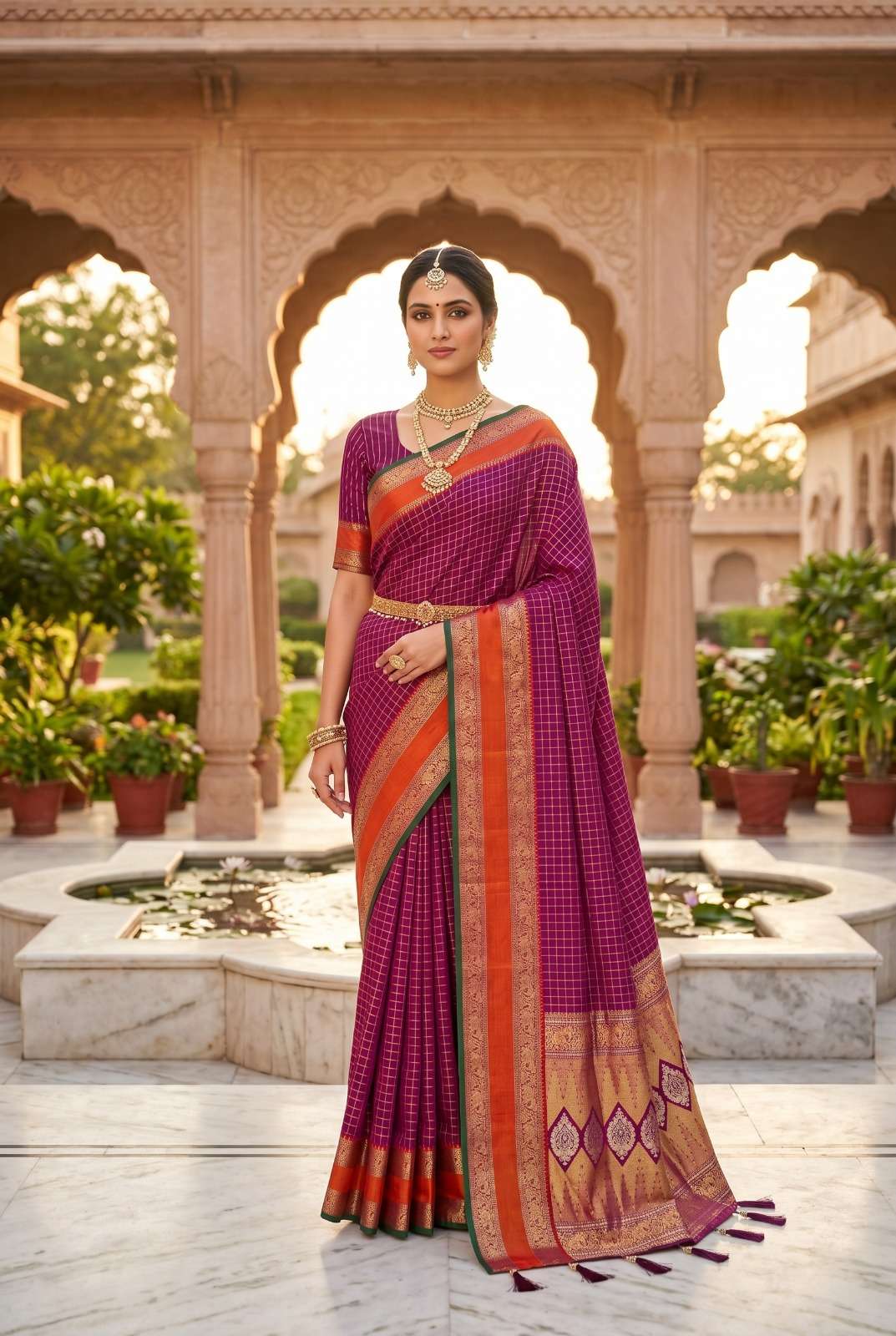 Suhani Chex Soft and classical Kanjivaram beautiful silk fan...